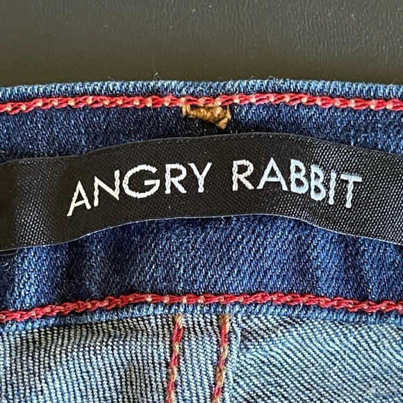 Angry Rabbit jeans distressed made in U.S.A. 28/7 rocker concert casual - Picture 6 of 14
